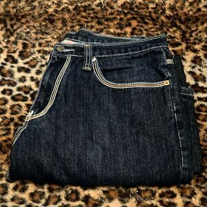 Y2K Artful Dodger Bishop’s Island Embroidered Distressed Denim Art To Wear Jeans